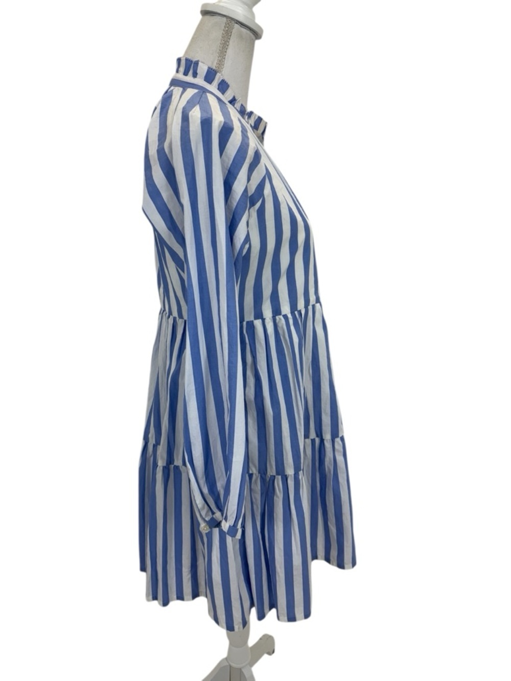 J. Crew Tiered Striped Dress XS Blue/White - Picture 4 of 16